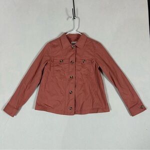Old Navy Pink Rose Swing Utility Jacket Women’s XS Button Front Collared Pockets